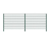 vidaXL Panneau de clÿture avec poteaux Fer 3,4 x 1,2 m Vert