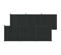 vidaXL Panneau de clôture 6 pcs WPC et Aluminium Noir
