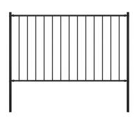 vidaXL Panneau de clôture avec poteaux en acier thermolaqué 1,81 x 0,75 m noir 145209