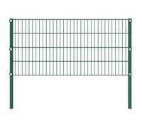 vidaXL Panneau de clôture avec poteaux en fer 176,5 x 80 cm vert 144933