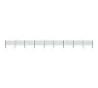 vidaXL Panneau de clôture avec poteaux en fer 1557,5 × 80 cm Vert 278612