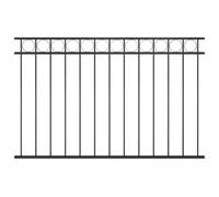 vidaXL Panneau de Clôture Barrière de Sécurité de Patio Clôture de Jardin Clôture d'Arrière-cour Terrasse Extérieur Acier 1,7x1 m Noir