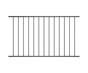 vidaXL Panneau de Clôture Clôture de Jardin Exterieur Arrière-Cour Résistance aux Intempéries Acier Enduit de Poudre 1,7x1 m Noir