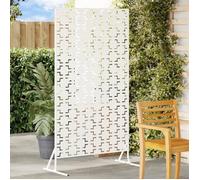 vidaXL Panneau de clôture en métal Blanc Métal Grand Motif décoratif 868578