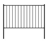 vidaXL Panneau de Clôture et Poteaux Clôture de Jardin Exterieur Arrière-cour Résistance aux Intempéries Acier Enduit de Poudre 1,7x0,75 m Noir