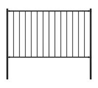 vidaXL Panneau de Clôture et Poteaux Clôture de Jardin Exterieur Arrière-cour Résistance aux Intempéries Acier Enduit de Poudre 1,7x1 m Noir