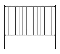vidaXL Panneau de Clôture et Poteaux Clôture de Jardin Exterieur Arrière-cour Résistance aux Intempéries Acier Enduit de Poudre 1,7x1,25 m Noir