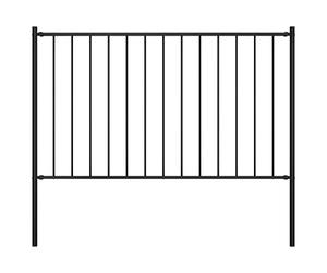 vidaXL Panneau de Clôture et Poteaux Clôture de Jardin Exterieur Arrière-cour Résistance aux Intempéries Acier Enduit de Poudre 1,7x1,25 m Noir