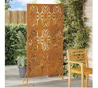 vidaXL Panneau de clôture extérieur en métal en acier corten avec un motif de pétales | Grand format, look rustique, 868590