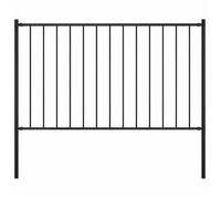 vidaXL Panneau de clôture avec poteaux en acier thermolaqué 1,81 x 0,75 m noir 145209