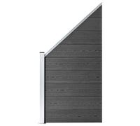 vidaXL Panneau de clôture WPC 95x(105-180) cm Noir