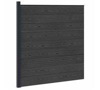 vidaXL Panneau de clôture WPC et Aluminium Noir