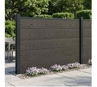 vidaXL Panneau de clôture WPC et Aluminium Noir 42039072
