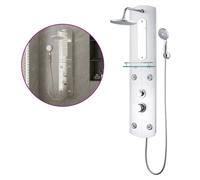 Panneau de douche - VIDAXL - 25x43x110 cm - Verre - Douchette ronde - Flexible annelé