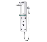 vidaXL Panneau de Douche Système de Douche Colonne de Douche de Salle de Bain Douche Mitigeur Pluie Maison Intérieur 25x43x110 cm Argenté
