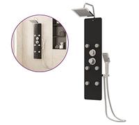 vidaXL Panneau de Douche Système de Douche Colonne de Douche de Salle de Bain Douche Mitigeur Pluie Maison Intérieur Verre 25x47,5x130 cm Noir