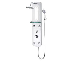 vidaXL Panneau de Douche Système de Douche Colonne de Douche de Salle de Bain Douche Mitigeur Pluie Maison Intérieur 25x43x110 cm Argenté