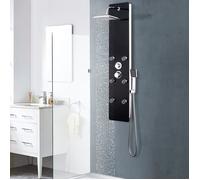 vidaXL Panneau de douche Verre 25 x 44,6 x 130 cm Noir