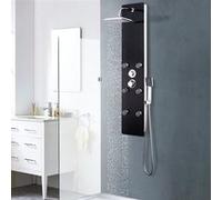 vidaXL Panneau de douche Verre 25 x 44,6 x 130 cm Noir Noir G