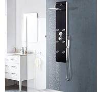 vidaXL Panneau de Douche Verre 25x44,6x130 cm Noir Unité de Douche