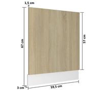 Vidaxl Panneau De Lave-Vaisselle Chêne Sonoma 59,5x3x67 Cm Aggloméré