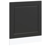 vidaXL Panneau de lave-vaisselle - Housse en bois d'ingénierie noire - Gamme Porto 60 x 1,5 x 67 cm - Protection moderne pour décoration de cuisine