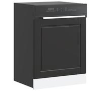 vidaXL Panneau de lave-vaisselle - Housse en bois d'ingénierie noire - Gamme Porto 60 x 1,5 x 67 cm - Protection moderne pour décoration de cuisine
