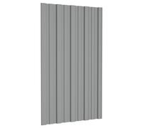 vidaXL Panneau de toiture 12 pcs Gris 80 x 45 cm Acier galvanisé, Solution de toiture moderne et durable en acier pour toits rectangulaires, panneau galvanisé innovant pour le bricolage à domicile et