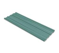 vidaXL Panneau de toiture 12 pcs Vert 129 x 45 cm Acier galvanisé, Panneau de toit métallique rectangulaire moderne et durable, toiture galvanisée, panneau extérieur élégant, fournitures de constructi