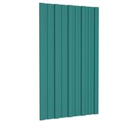 vidaXL Panneau de toiture 12 pcs Vert 80 x 45 cm Acier galvanisé, Panneau de toiture en acier rectangulaire moderne, solution durable pour maison, extérieur et commerce