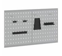 vidaXL Panneau mural à outils 2 pcs Gris 100 x 1 x 60 cm, Panneau d'organisation d'outils, rangement polyvalent, support efficace, système moderne et rectangulaire