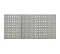 vidaXL Panneaux à chevilles muraux 3 pcs 40x58 cm Acier Gris G