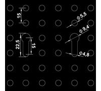 vidaXL Panneaux à chevilles muraux 3 pcs 40x58 cm Acier