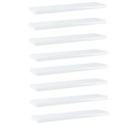 Vidaxl Panneaux Bibliothèque 8pcs Blanc Brillant 40x10x1,5cm Aggloméré