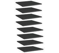vidaXL Panneaux bibliothèque 8pcs Noir brillant 40x40x1,5cm Aggloméré