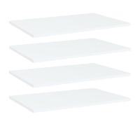 vidaXL Panneaux de Bibliothèque 4 pcs, Étagère Murale Flottante, Plaque d’Étagère de Rangement Salon Intérieur, Blanc Bois d’Ingénierie