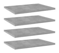 vidaXL Étagère murale flottante 4 pcs – Panneaux en particules de bois, Gris béton, Contemporain