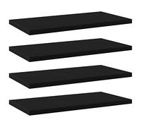 vidaXL Panneaux de Bibliothèque 4 pcs, Étagère Murale Flottante, Plaque d’Étagère de Rangement Salon Intérieur, Noir Bois d’Ingénierie