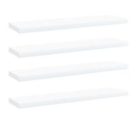 vidaXL Panneaux de Bibliothèque 4 pcs, Étagère Murale Flottante, Plaque d’Étagère de Rangement Salon Intérieur, Blanc Bois d’Ingénierie