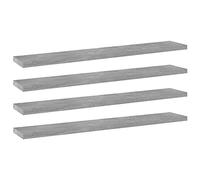 vidaXL Étagère murale flottante Panneaux de bibliothèque 4 pcs Gris béton Bois d’ingénierie