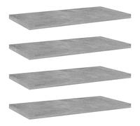vidaXL Étagères murales – 4 pcs 40x20x1,5 cm bois d'ingénierie gris béton 805146