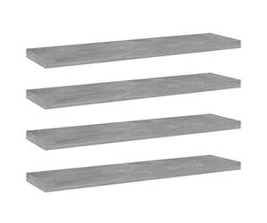 vidaXL Panneaux de Bibliothèque 4 pcs, Étagère Murale Flottante, Plaque d’Étagère de Rangement Salon Intérieur, Gris Béton Bois d’Ingénierie