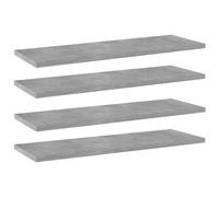 vidaXL 4X Panneaux de Bibliothèque Panneaux d’Étagère à Livres Plaques d’Étagère de Rangement Mural Décoration Gris Béton 60x20x1,5 cm Aggloméré
