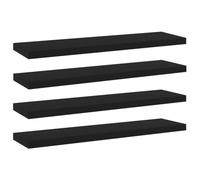 vidaXL Panneaux de bibliothèque 4 pcs Noir 40x10x1,5 cm Aggloméré