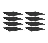 vidaXL Panneaux de Bibliothèque 8 pcs, Étagère Murale Flottante, Plaque d’Étagère de Rangement Salon Intérieur, Noir Brillant Bois d’Ingénierie