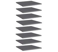 Wandschappen 8 st 40x40x1,5 cm bewerkt hout hoogglans grijs805185