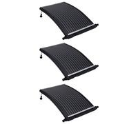 vidaXL Panneaux de chauffage solaire de piscine courbés 3 pcs 110x65cm