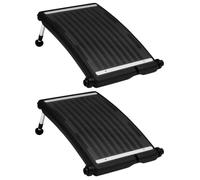 vidaXL Panneaux de chauffage solaire de piscine courbés 2 pcs 72,5x46 cm Noir G