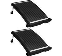vidaXL Panneaux de chauffage solaire de piscine courbés 2 pcs 72,5x46 cm Noir G
