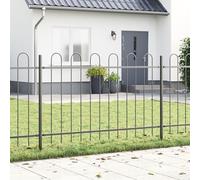 vidaXL Panneaux de clôture en métal gris moderne pour usage extérieur, lot de 8 durables, montage facile, idéal pour délimiter les bords et créer des barrières solution de clôture de frontière